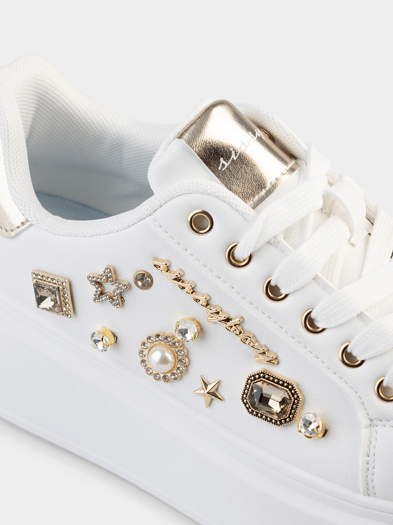 Sissy Boy Gemy  Platform Sneaker-White SH1414