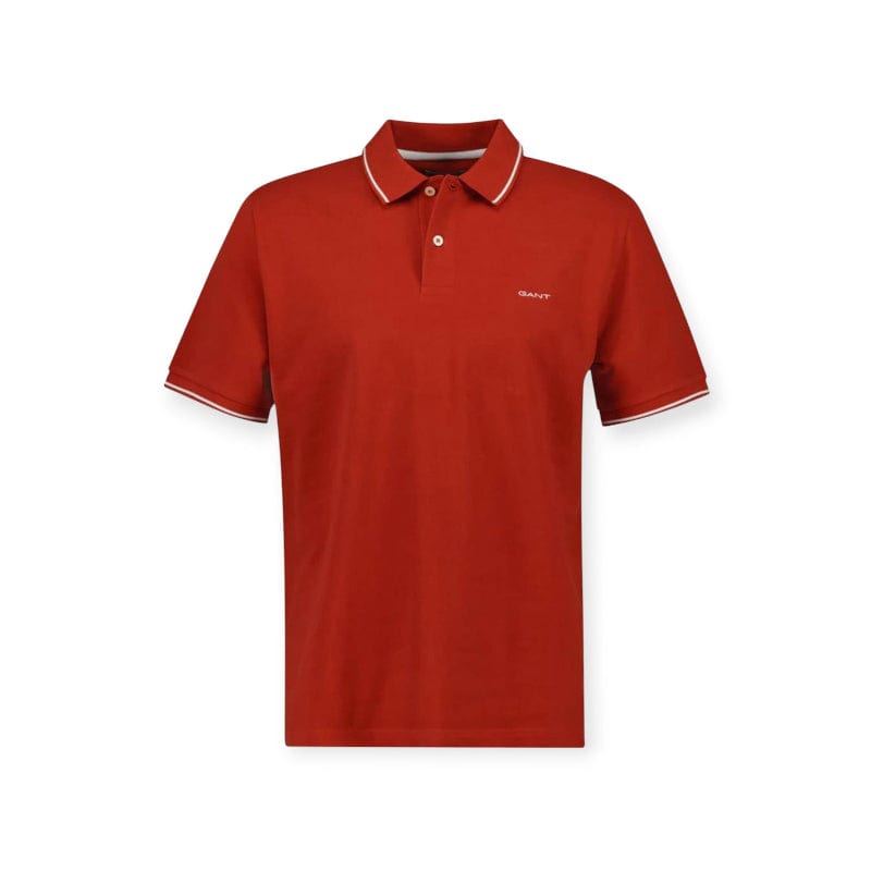 Gant Golf T Shirt Gant Tipping Pique Golfer Iron Red