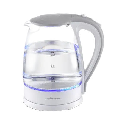 Mellerware Kettle 360 Degree Cordless Glass White 1.8L 2200W Cloud 22300WH