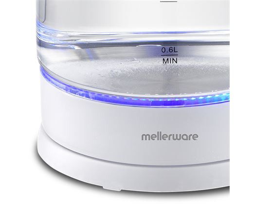 Mellerware Kettle 360 Degree Cordless Glass White 1.8L 2200W Cloud 22300WH.