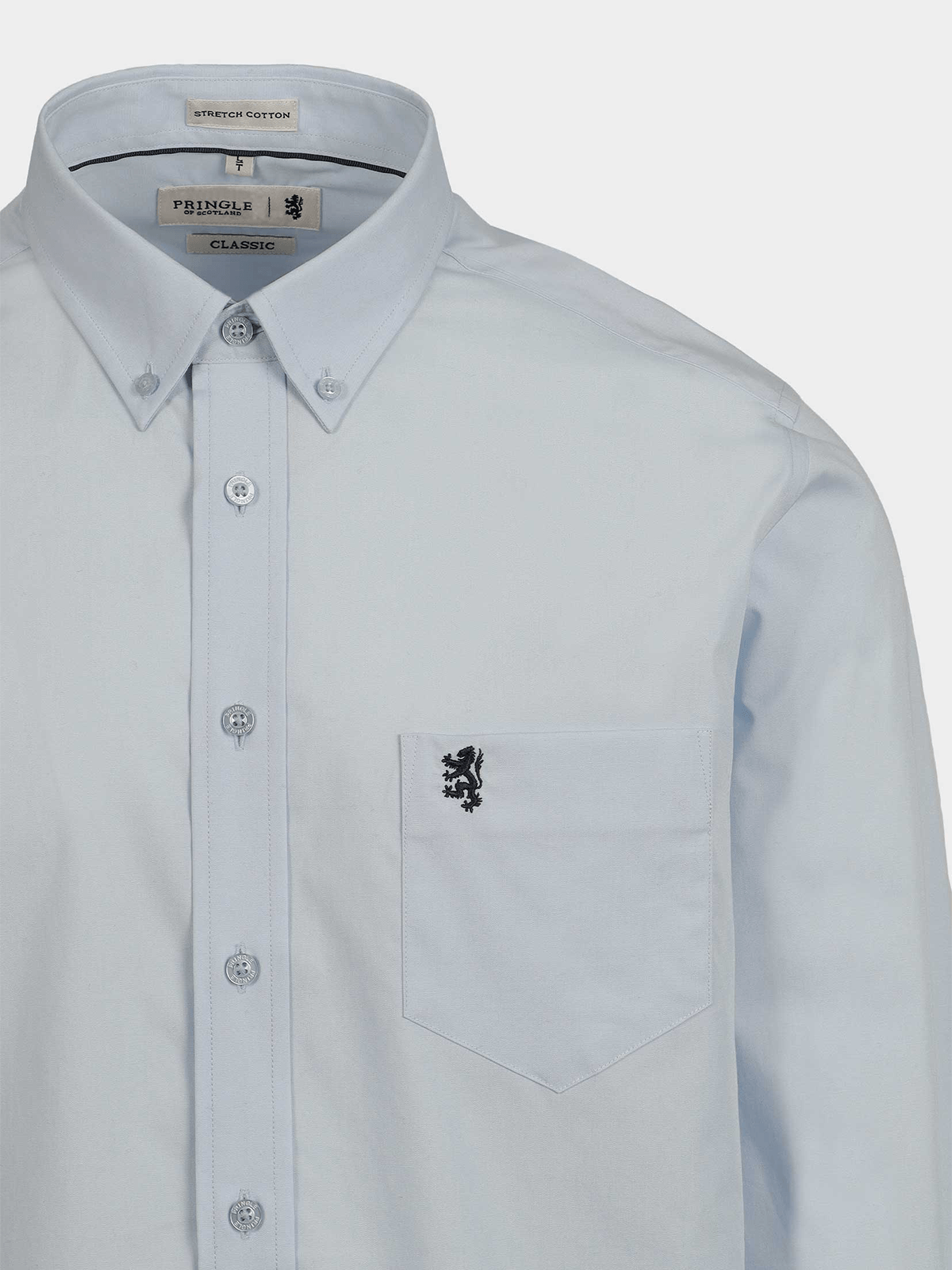 Pringle Mens Cole Printed Long Sleeve Shirt-Blue