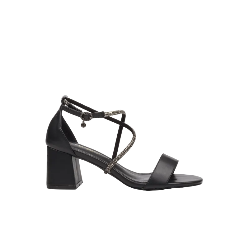 Miss Black Ladies Bardot 6 Heels-Nude.
