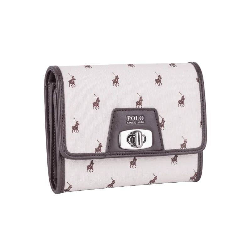 Polo Encore Medium Trifold Purse-Cream POS539311