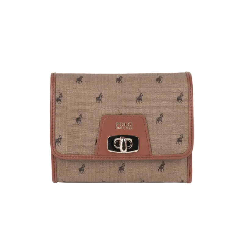Polo Encore Medium Trifold Purse-Camel POS539312