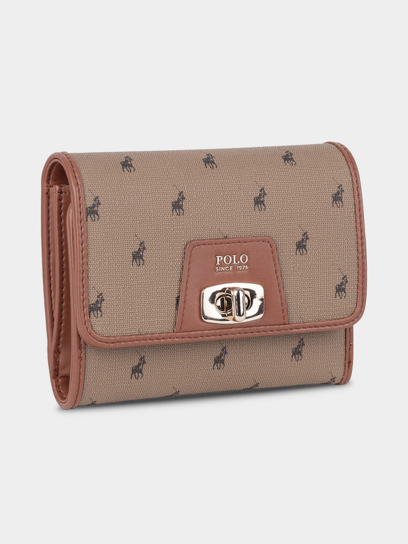 Polo Encore Medium Trifold Purse-Camel POS539312