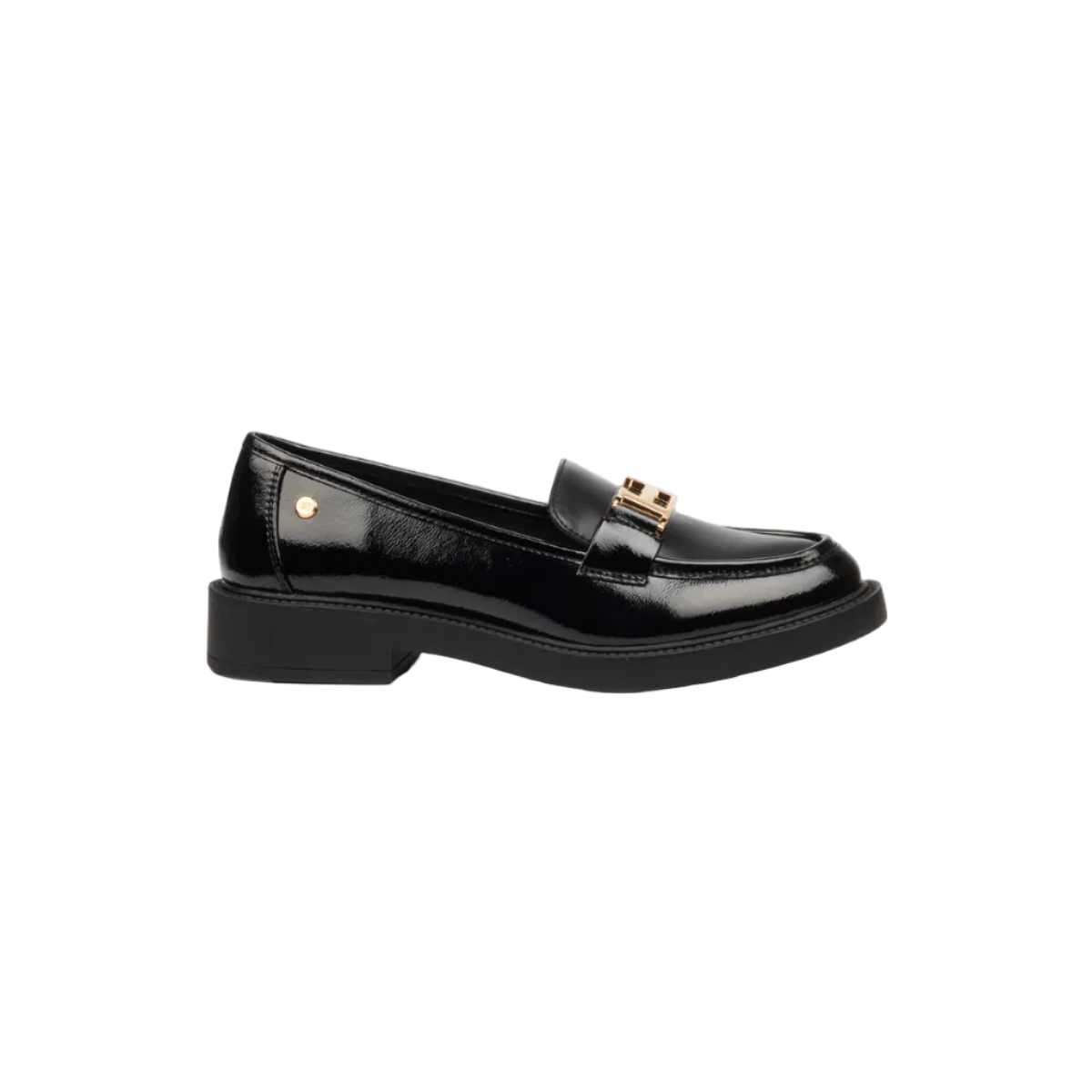 Miss Black Ladies' Poem 1 Gold Buckle Loafer-Black