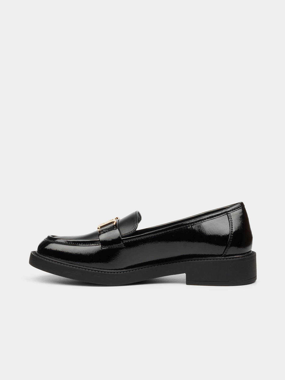 Miss Black Ladies' Poem 1 Gold Buckle Loafer-Black