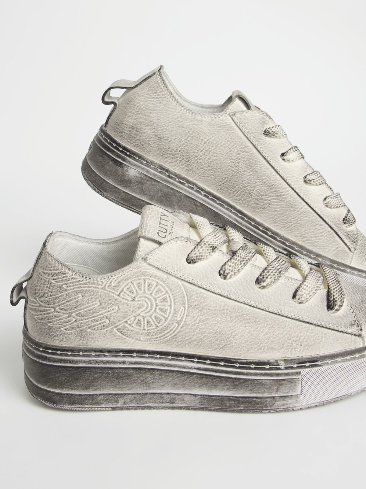 Cutty Men's Tampa Low Dirty  Sneaker-White CUTAMPA LOW LEATH