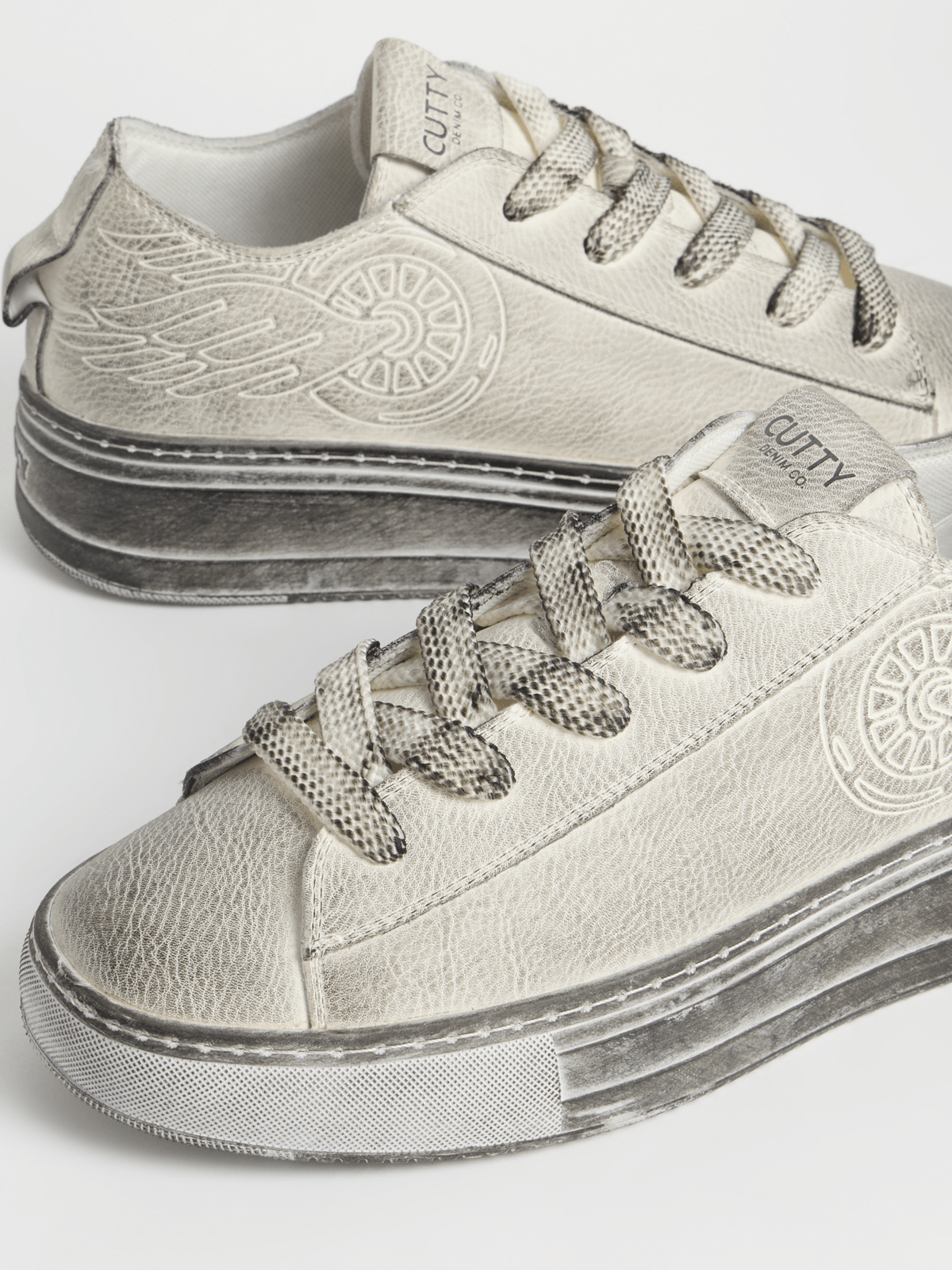 Cutty Men's Tampa Low Dirty  Sneaker-White CUTAMPA LOW LEATH