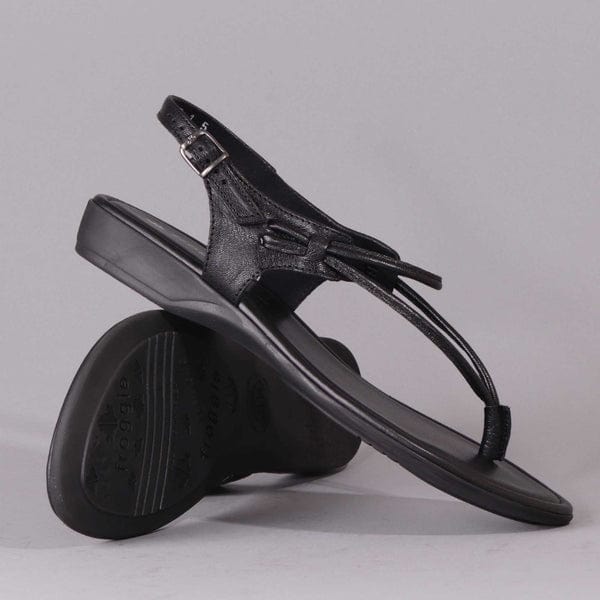 Froggie Sandals Spaghetti Strap Sandal Black (7288612683865)