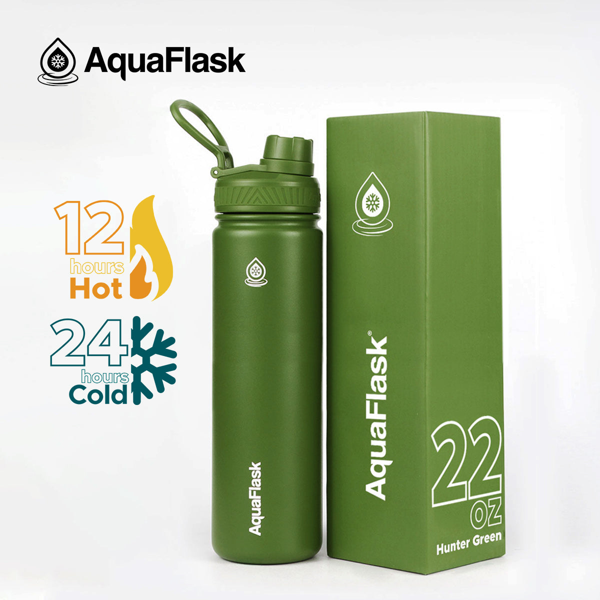 Aquaflask Regular 650ml Flask Hunter Green AF-R19