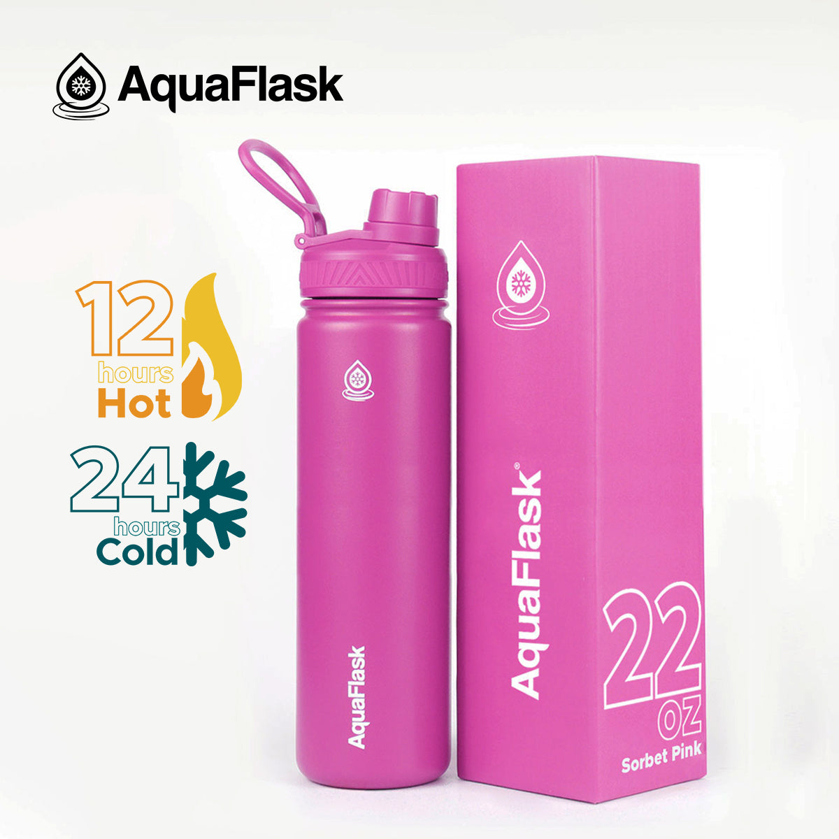 Aquaflask Regular 650ml Flask Sorbet Pink AF-R20