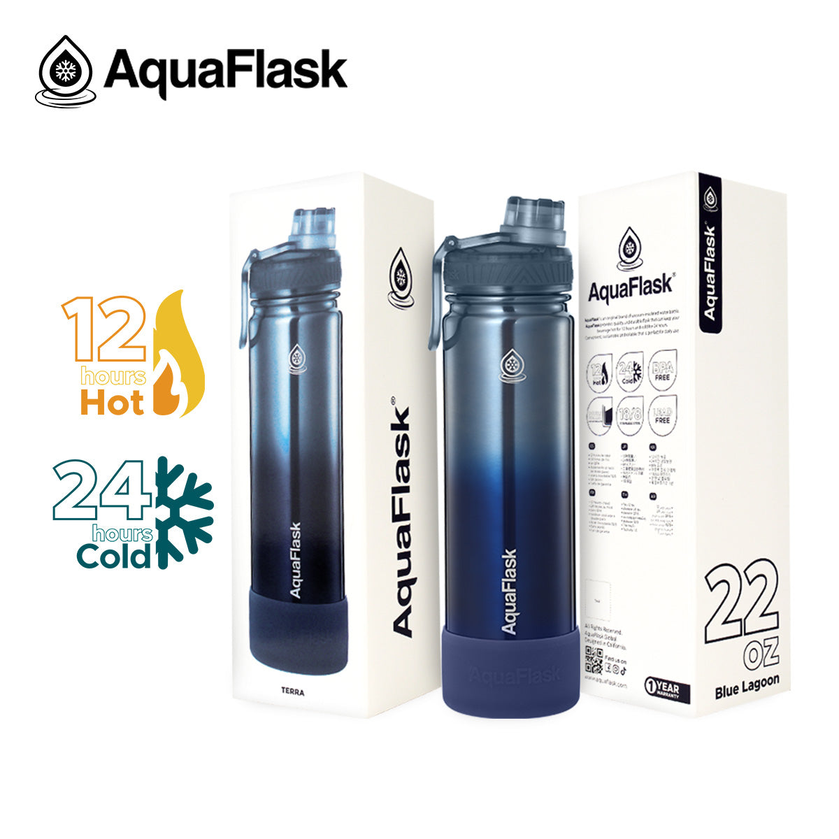 Aquaflask Terra 650ml Flask Blue Lagoon AF-V176