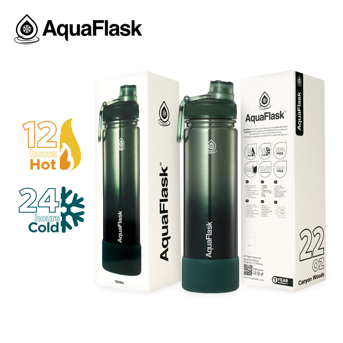 Aquaflask Terra 650ml Flask Canyon Woods AF-V178