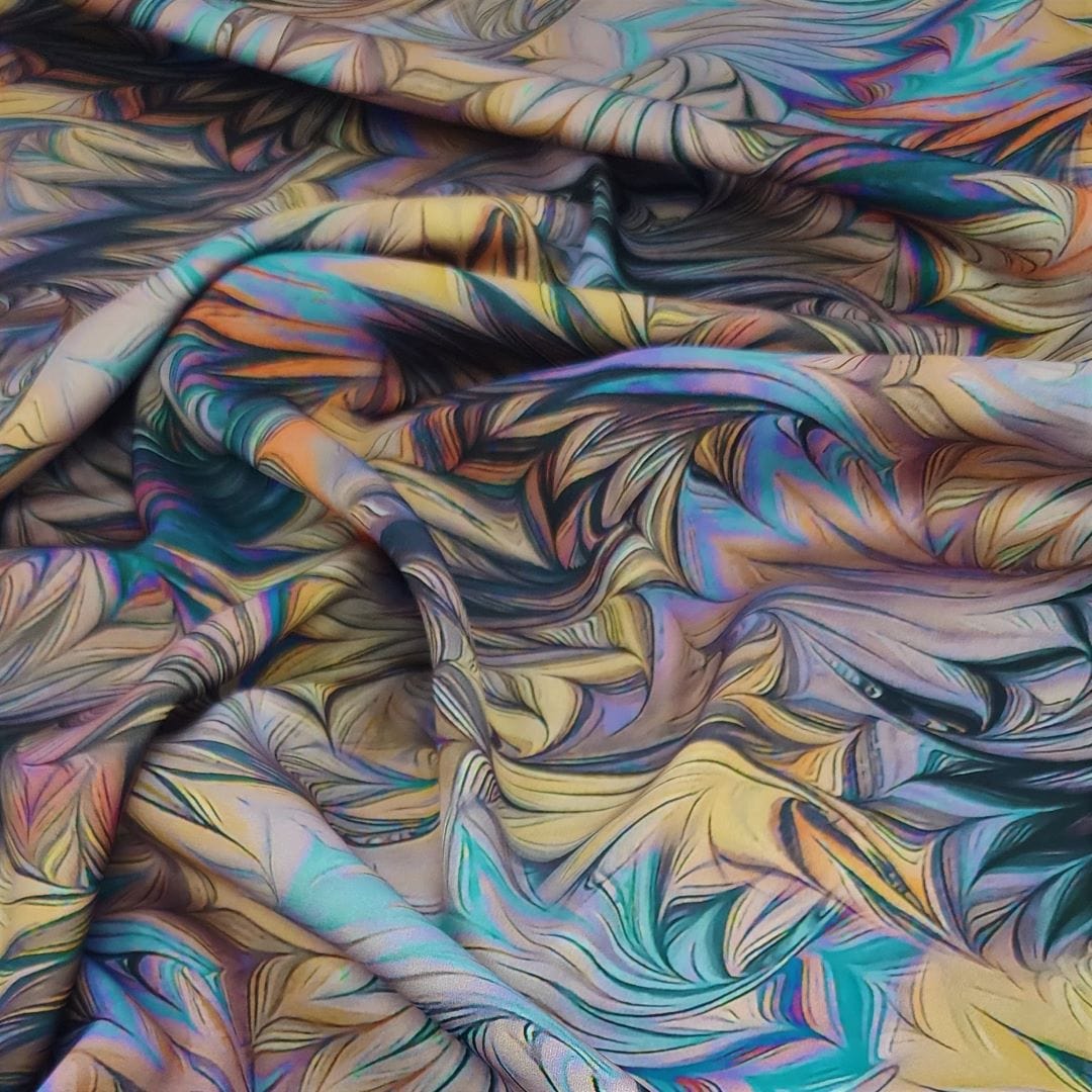 SATIN Dress Fabrics Printed Digital Armani Satin Fabric Blue/Lilac 150 (7313896669273)