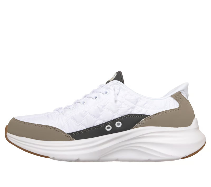 Skechers Slip-ins: Contour Foam - Cozy Fit-White/Taupe 232619