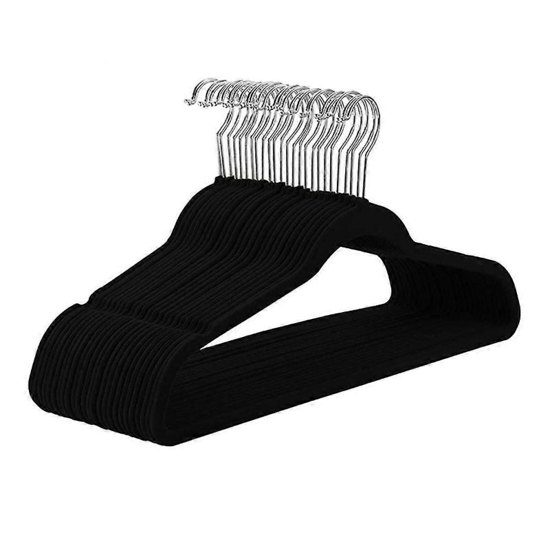Danny Home Velvet Slim Hangers 44.5cm 25 Piece Black VH022B-25.