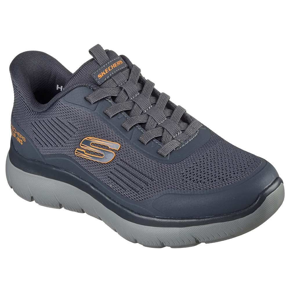 Skechers Men's Slip Ins Sport Summits Leyter-Charcoal/Orange 23347CCOR