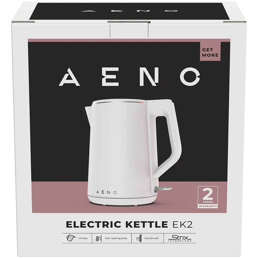 AENO EK2 Electric Kettle 1.5L Strix Double Walls White AEK0002.