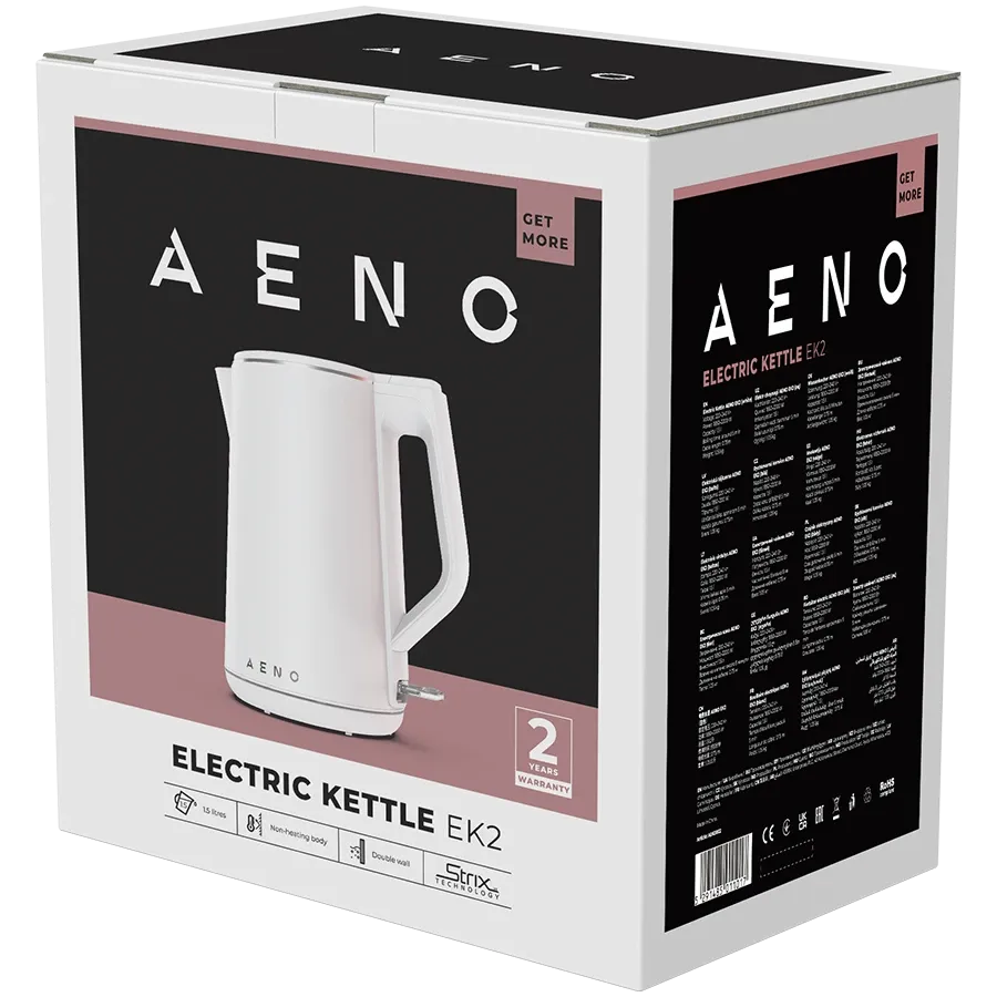 AENO EK2 Electric Kettle 1.5L Strix Double Walls White AEK0002.