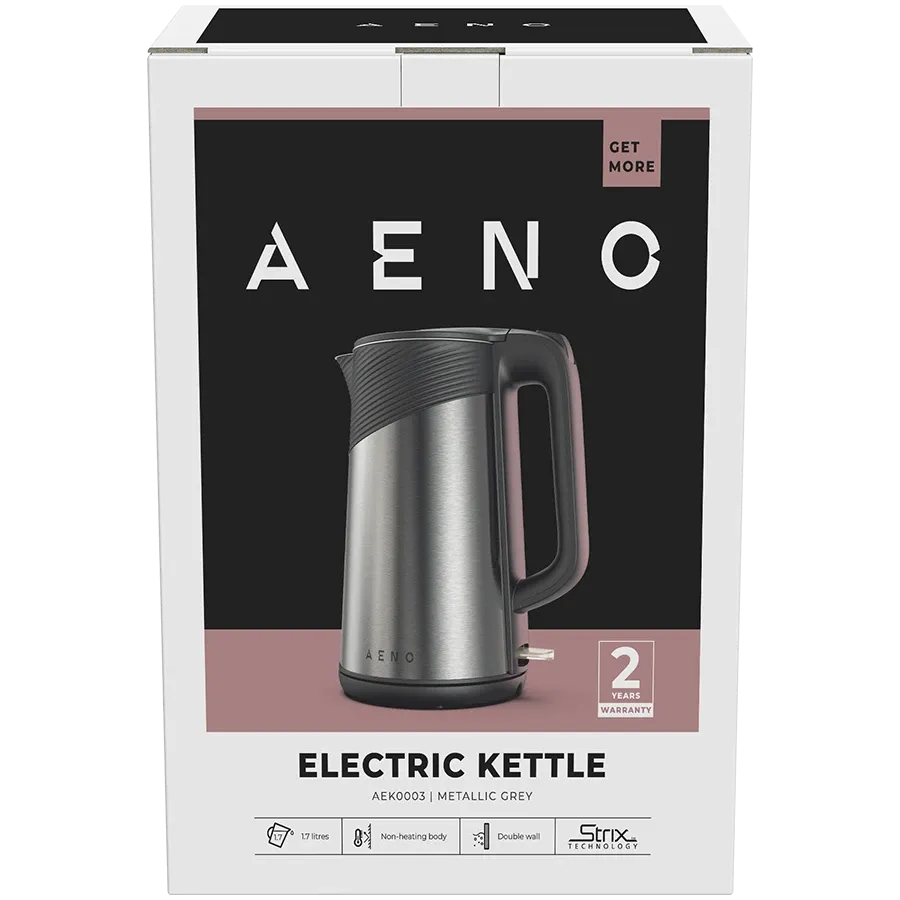 AENO EK3 Electric Kettle 1.7L Strix Double Walls Metallic Grey AEK0003
