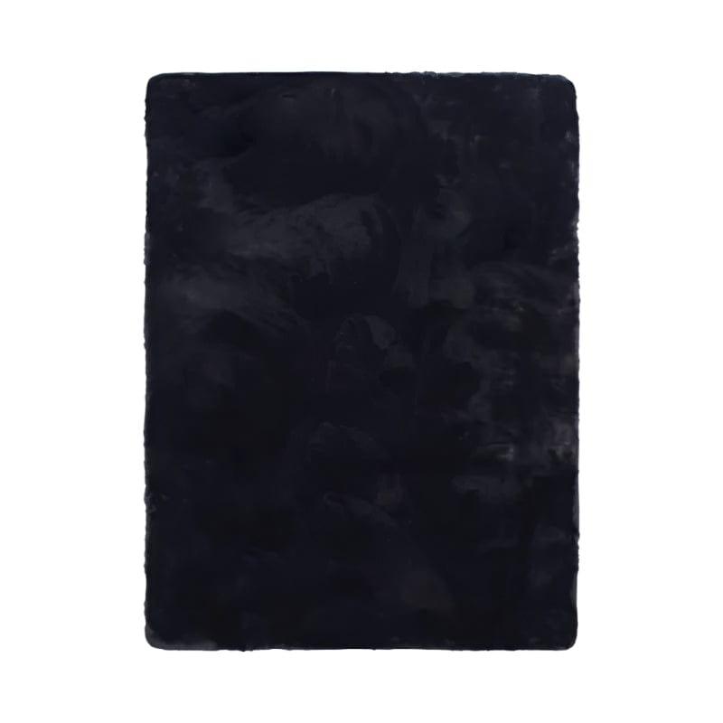 Stefano & Co RUG 53X80cm Sonnia Luxurious Faux Fur Rug Latex Backing Black