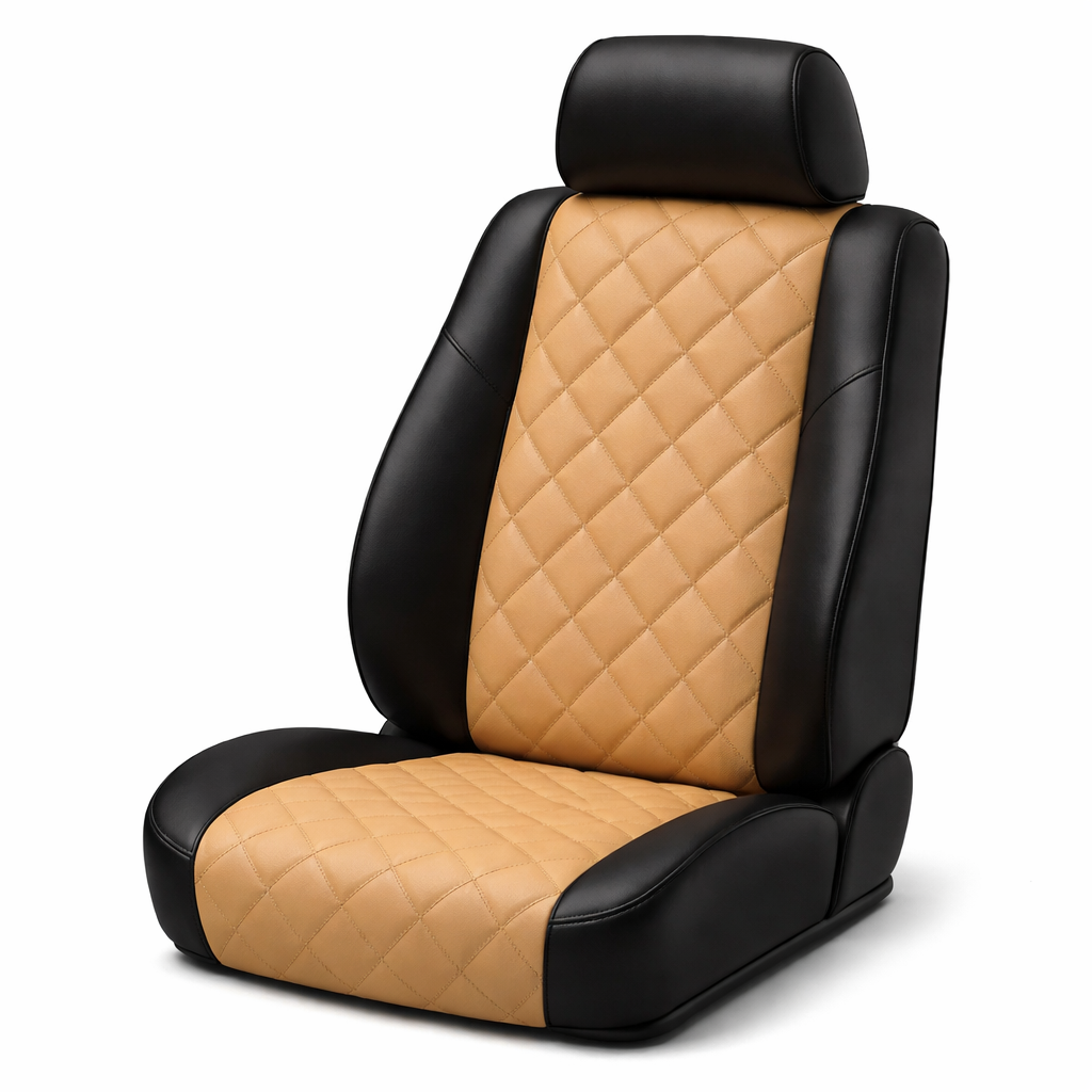 Bently Diamond Vinyl Car Fabric Caramel 140 cm