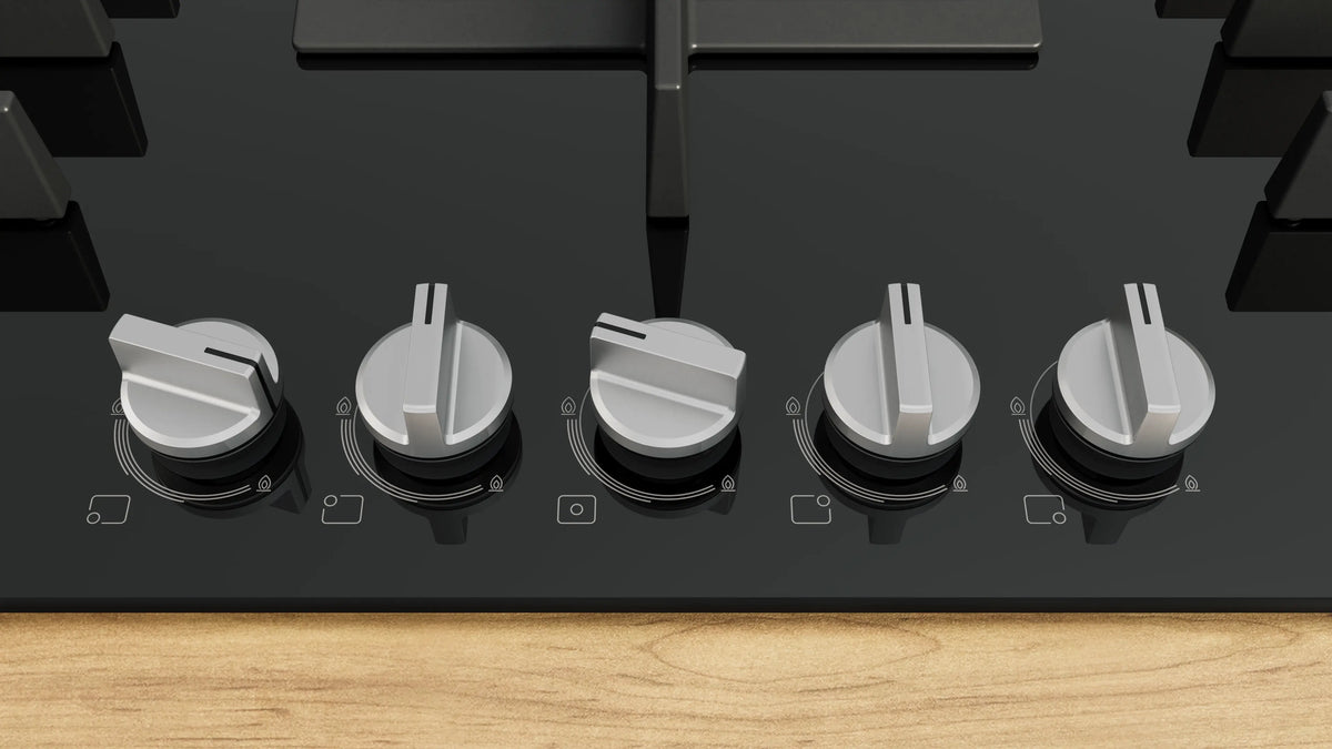 Bosch 90cm Series 6 Gas on Glass Hob – Black PPQ9B6I40M.