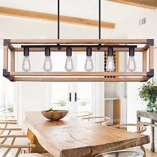 SUPERLUME Pendant Pendant Light Wood&Matt Black ELR2062WB 6XE27 (7257712558169)