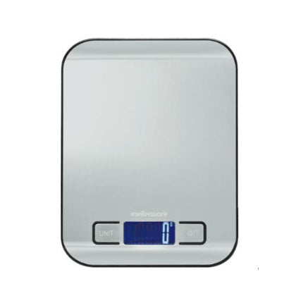 Mellerware Kitchen Scale Battery Operated Lcd Display Stainless Steel Silver 10Kg Aaa 3V Weigh 2 Go 26012