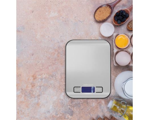 Mellerware Kitchen Scale Battery Operated Lcd Display Stainless Steel Silver 10Kg Aaa 3V Weigh 2 Go 26012