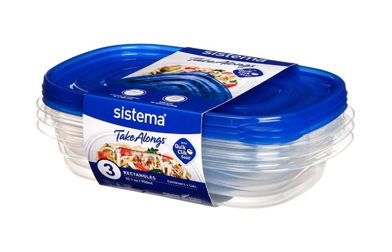 Sistema Sistema Takealongs Rectangles 3 Pack 950ml 54120 (4735902154841)