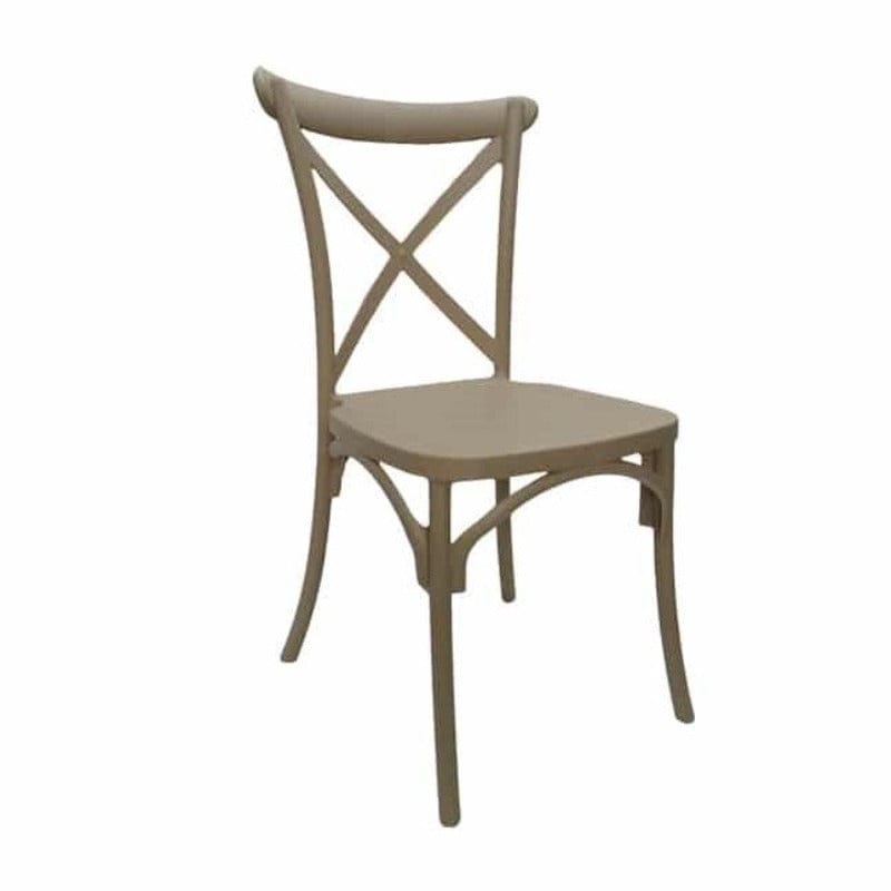 Catering Equipment Catering Equipment Adult Cross Back Chair Beige PP713BG (7460464296025)