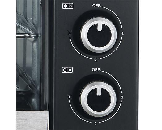 Mellerware Mini Oven With Solid Hot Plates Steel Black 30L 3250w Horizon 27330L.