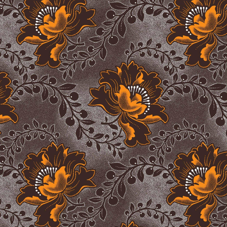 Original 3 Cats Fabric C/WO1 Yellow/Choc 90cm