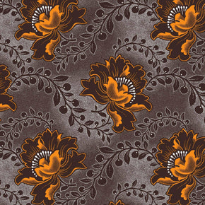 Original 3 Cats Fabric C/WO1 Yellow/Choc 90cm