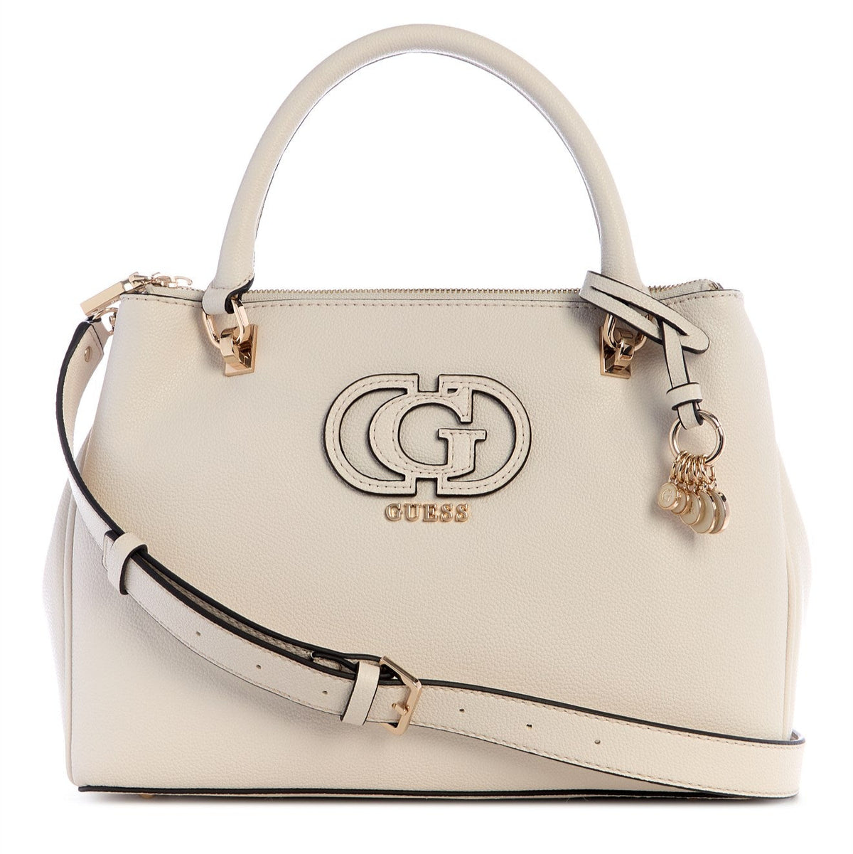GUESS Calebra Hobo Status Satchel Bag Off White (8038642614361)
