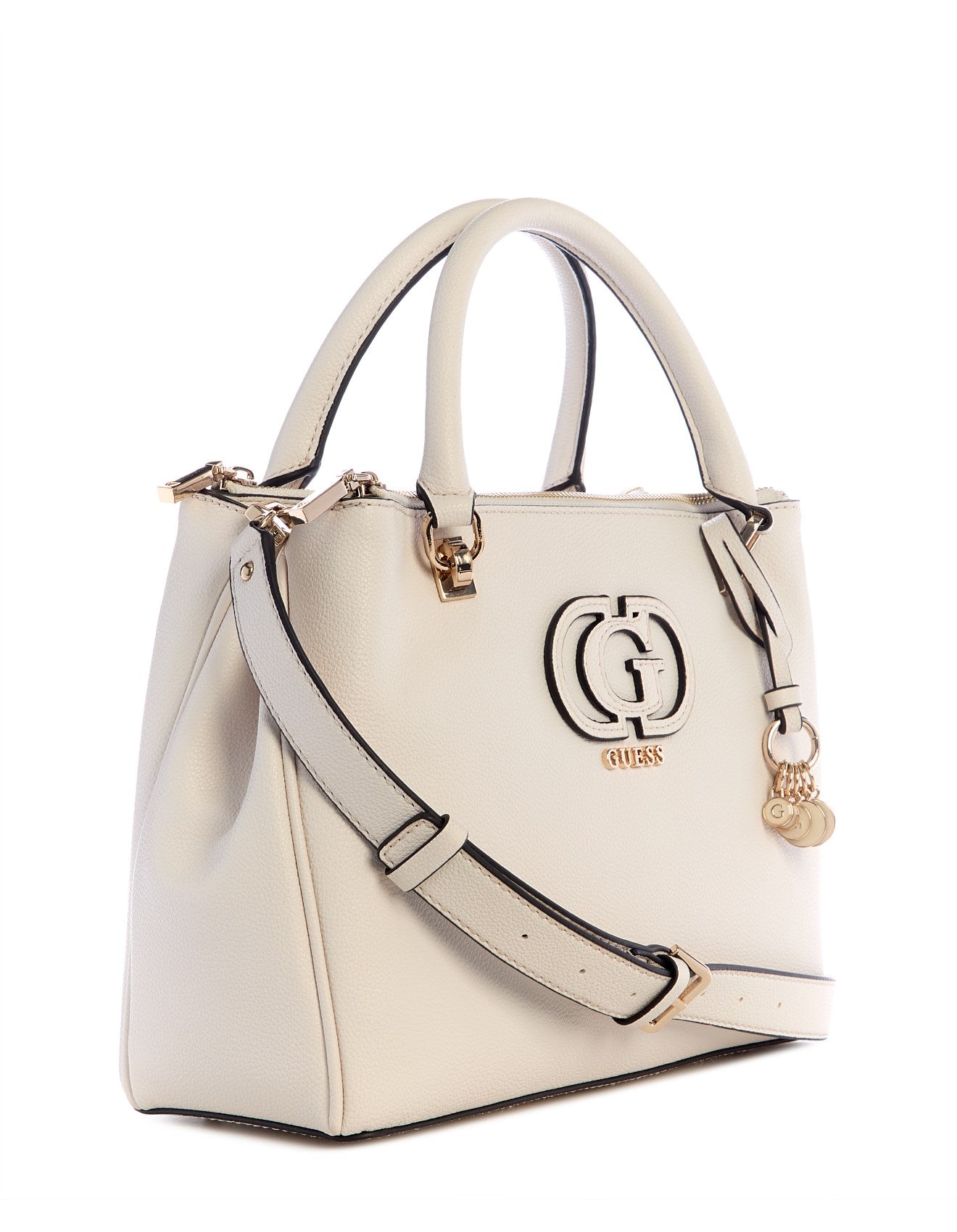 GUESS Calebra Hobo Status Satchel Bag Off White (8038642614361)