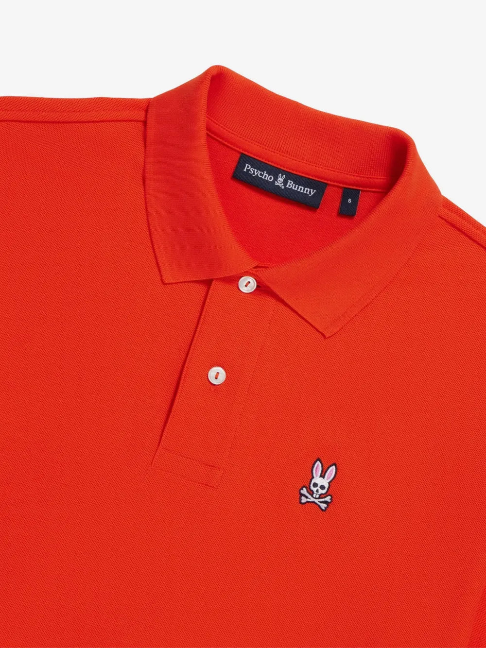 Psycho Bunny Men's Pique Weave Polo Shirt- Fiery Red B6K001F200