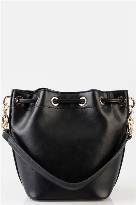 Sissy Boy Adore Stud Drawstring Bucket Bag Black (7917840203865)