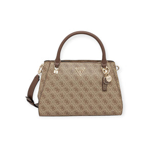 Guess Ahb Noelle Luxury Satchel Latte Logo Brown
