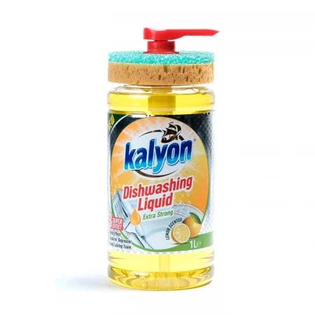 Kalyon Dishwashing Liquid Kalyon Dishwashing Liquid With Sponge 1 Litre Lemon MM00.1180 (7782947618905)