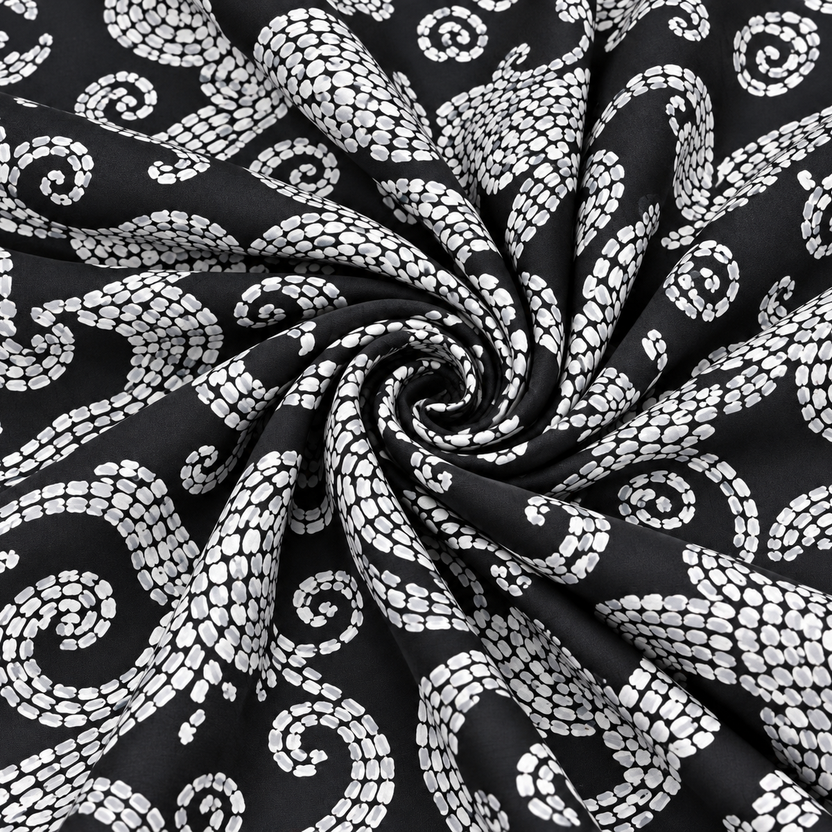 Fabric Curtain Polyester Floral Black 280 cm
