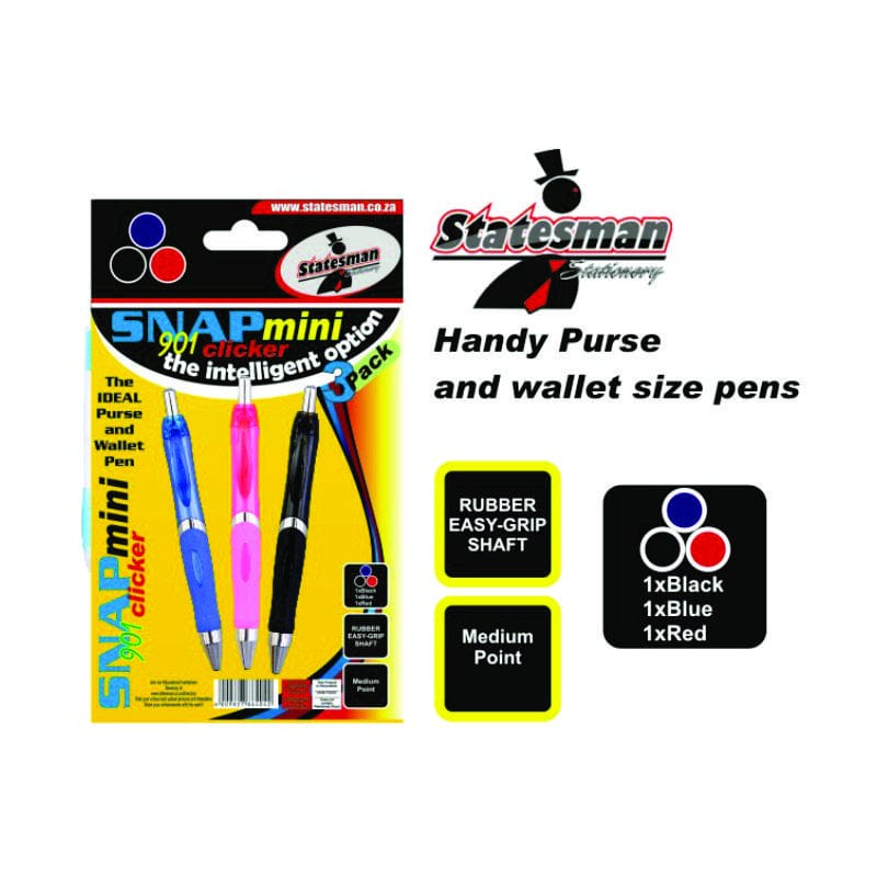 STATESMAN Tech & Office Snap Mini Purse Ballpoint Pens (2061800144985)