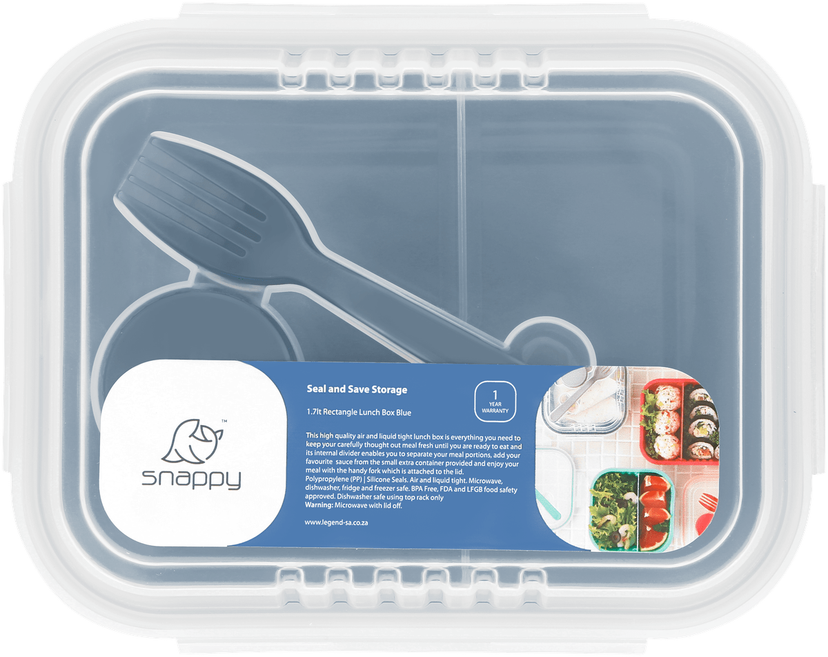 Snappy LUNCH BOX Snappy Lunch Box Rectangular 1.7lt Blue SN-1700B (7784023556185)
