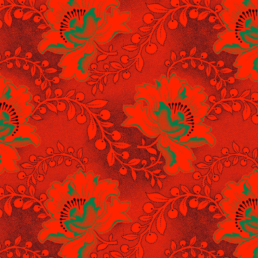 Original 3 Cat Fabric C/W16 DK Orange 90cm