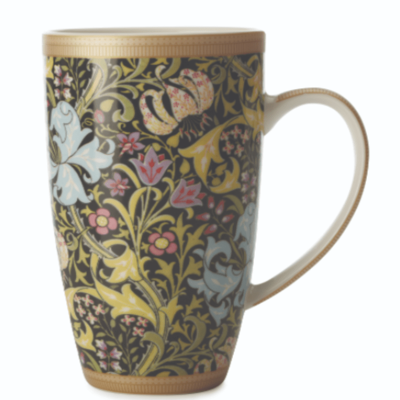 Maxwell & Williams MUG Maxwell & Williams William Morris Golden Lily Black Coupe Mug 420ML (6873037537369)