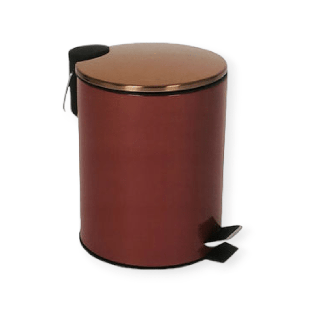 Continental Homeware DUST BIN Continental Houmeware Maroon Pedal Bin with Dome Rosegold Lid 3Ltr CH750 (7304556904537)