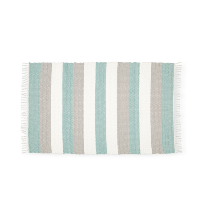 Amelia Jackson RUG Amelia Jackson Dhurrie Twill Namib Duck Egg, Grey and White 75x120cm SBED051A (7476152303705)