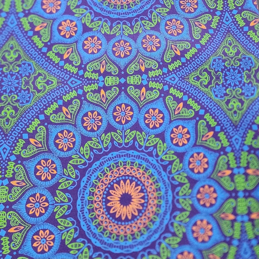 3 CATS Dress Fabrics 3 Cats Shwe-shwe Fabric C/w301 Purple H0940 90cm (7409326948441)